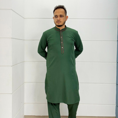 এমব্রয়ডারি কাবলি সেট- গ্রিন