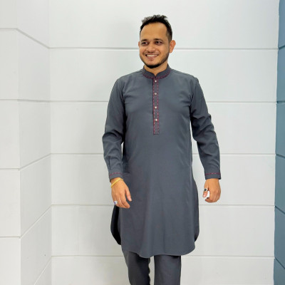এমব্রয়ডারি কাবলি সেট- ডীপ এ্যাশ