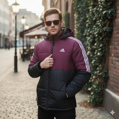 Adidas Full Jacket - Maroon
