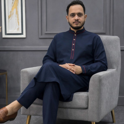 এমব্রয়ডারি কাবলি সেট- আইকন-2 - নেভি